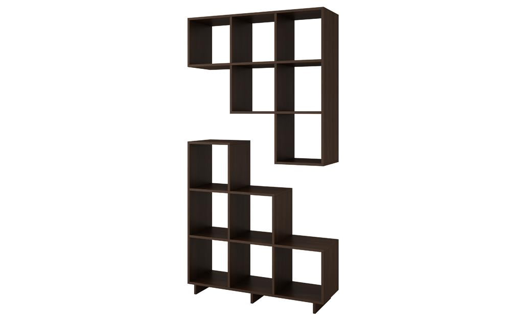 Accentuations by Manhattan Comfort Sophisticated Cascavel Stair Cubby with 6 Cube Shelves - Set of 2 | Bookcases | Modishstore-2