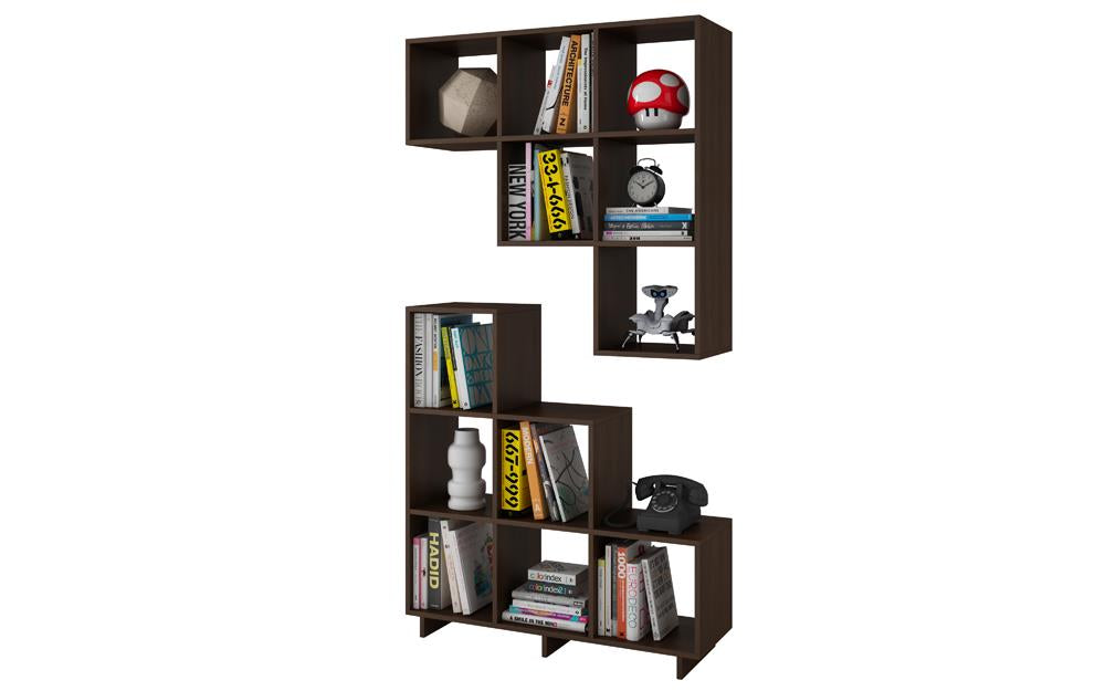 Accentuations by Manhattan Comfort Sophisticated Cascavel Stair Cubby with 6 Cube Shelves - Set of 2 | Bookcases | Modishstore-3