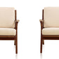 Manhattan Comfort Martelle Cream and Amber Twill Weave Accent Chair (Set of 2) | Accent Chairs | Modishstore