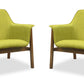 Manhattan Comfort Miller Grey and Walnut Linen Weave Accent Chair (Set of 2) | Accent Chairs | Modishstore-2