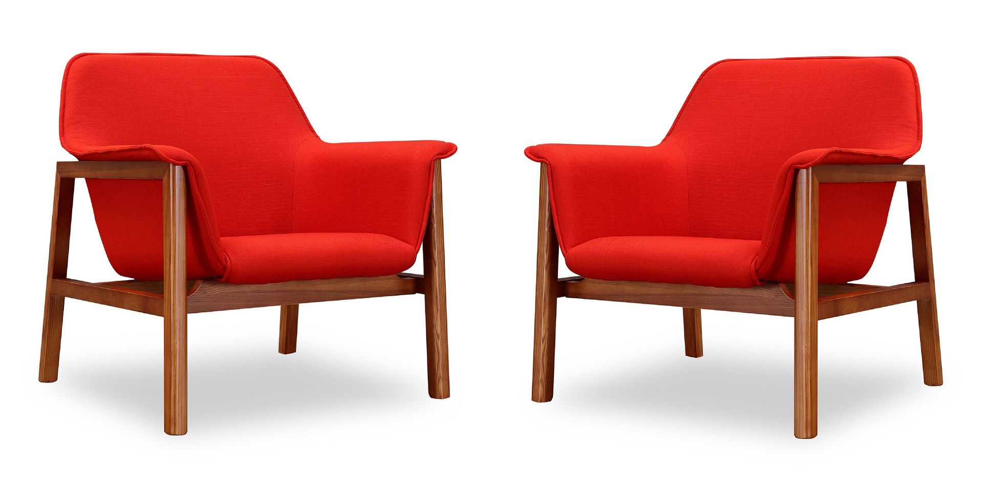 Manhattan Comfort Miller Grey and Walnut Linen Weave Accent Chair (Set of 2) | Accent Chairs | Modishstore-3