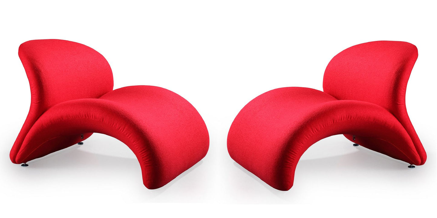 Manhattan Comfort Rosebud Fuchsia Wool Blend Accent Chair (Set of 2) | Accent Chairs | Modishstore-2