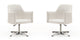 Manhattan Comfort Pelo White and Polished Chrome Faux Leather Adjustable Height Swivel Accent Chair (Set of 2) | Accent Chairs | Modishstore