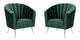 Manhattan Comfort Rosemont Green and Gold Velvet Accent Chair (Set of 2) | Accent Chairs | Modishstore