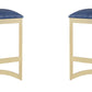 Manhattan Comfort Aura 28.54 in. White and Polished Brass Stainless Steel Bar Stool (Set of 2) | Bar Stools | Modishstore-4