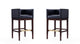 Manhattan Comfort Kingsley 38 in. Black and Dark Walnut Beech Wood Barstool (Set of 2) | Bar Stools | Modishstore