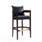 Manhattan Comfort Ritz 38 in. Black and Dark Walnut Beech Wood Barstool (Set of 2) | Bar Stools | Modishstore-2