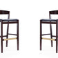 Manhattan Comfort Klismos 40.75 in. Black and Dark Walnut Beech Wood Barstool (Set of 2) | Bar Stools | Modishstore