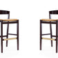 Manhattan Comfort Klismos 40.75 in. Black and Dark Walnut Beech Wood Barstool (Set of 2) | Bar Stools | Modishstore-6