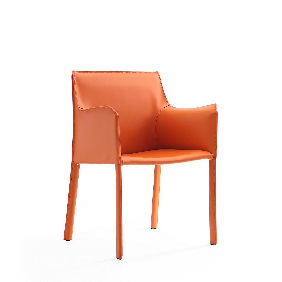 Manhattan Comfort Paris Coral Saddle Leather Armchair (Set of 2) | Armchairs | Modishstore-2