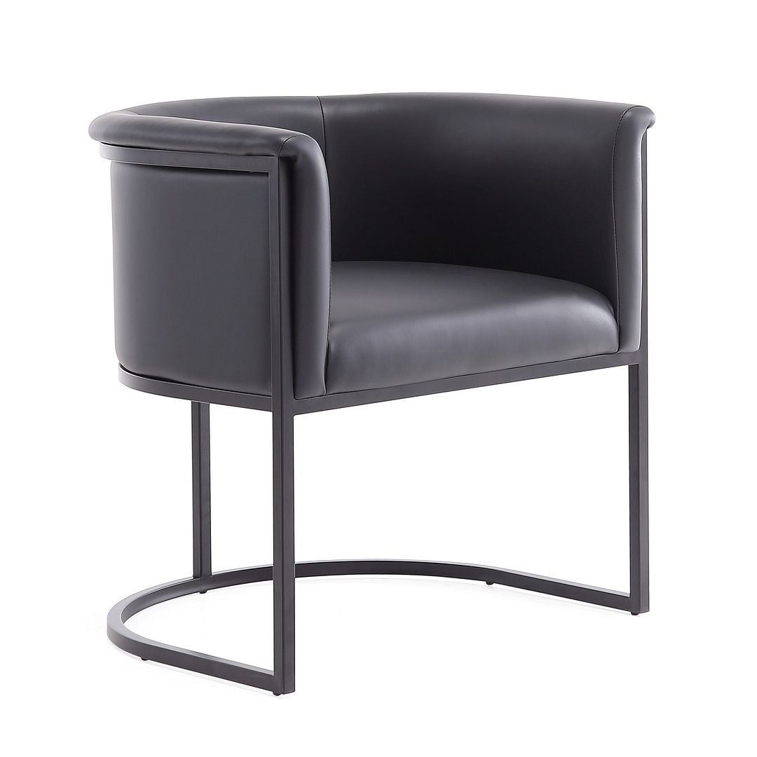 Manhattan Comfort Bali Saddle and Black Faux Leather Dining Chair | Dining Chairs | Modishstore - 24