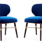 Manhattan Comfort Strine Royal Blue Velvet Dining Chair (Set of 2) | Dining Chairs | Modishstore