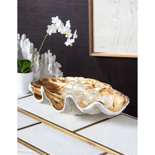Golden Clam Bowl Large By Regina Andrew | Decorative Bowls | Modishstore