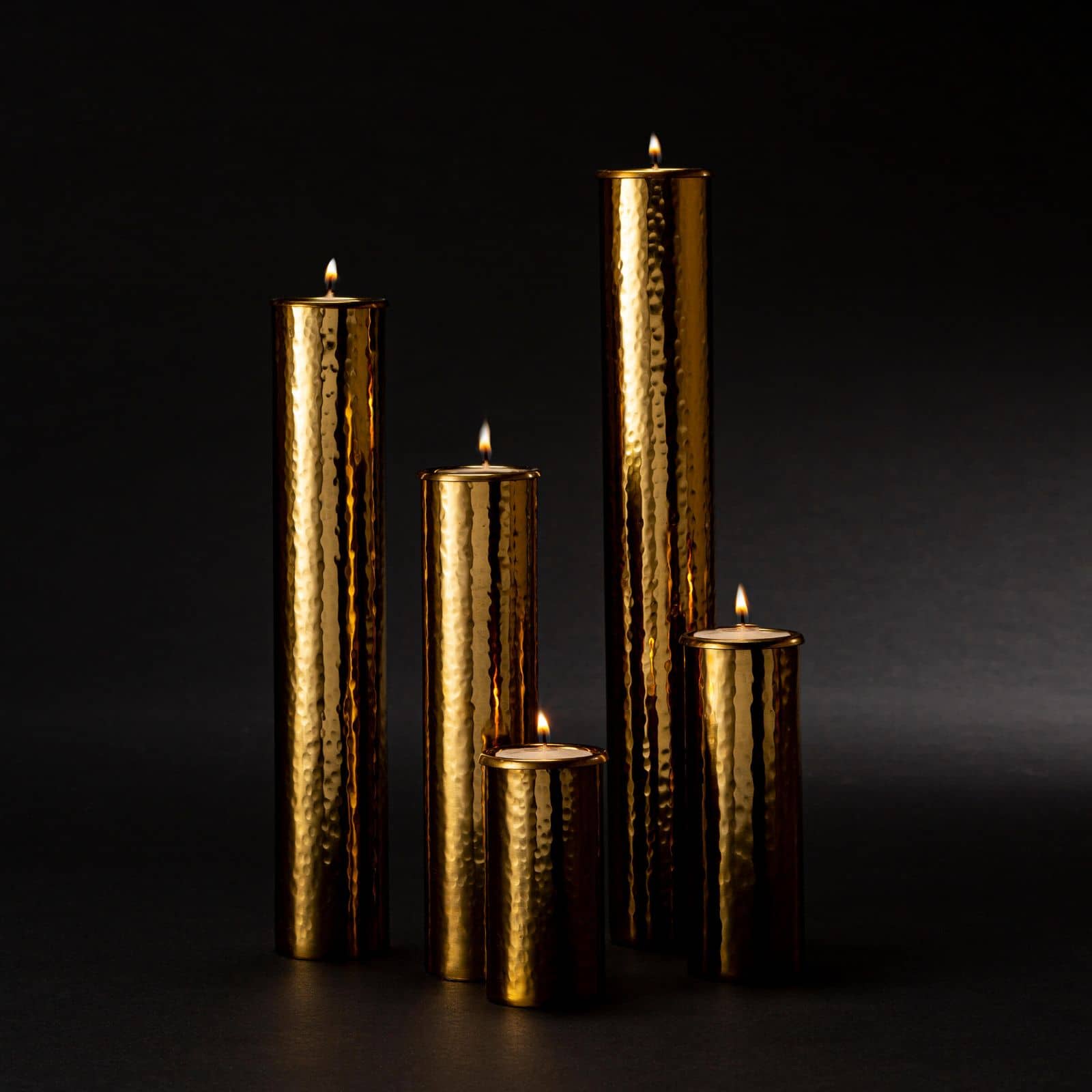Hammered Bud Vase Set Polished Brass By Regina Andrew | Vases | Modishstore - 3