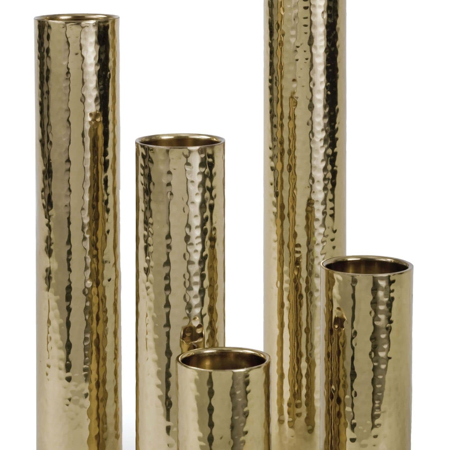 Hammered Bud Vase Set Polished Brass By Regina Andrew | Vases | Modishstore - 6