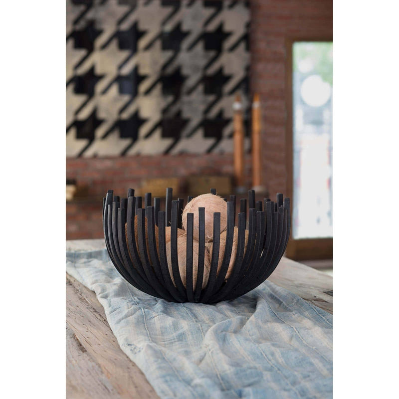 Webbed Bowl Circle Blackened Iron By Regina Andrew | Decorative Bowls | Modishstore