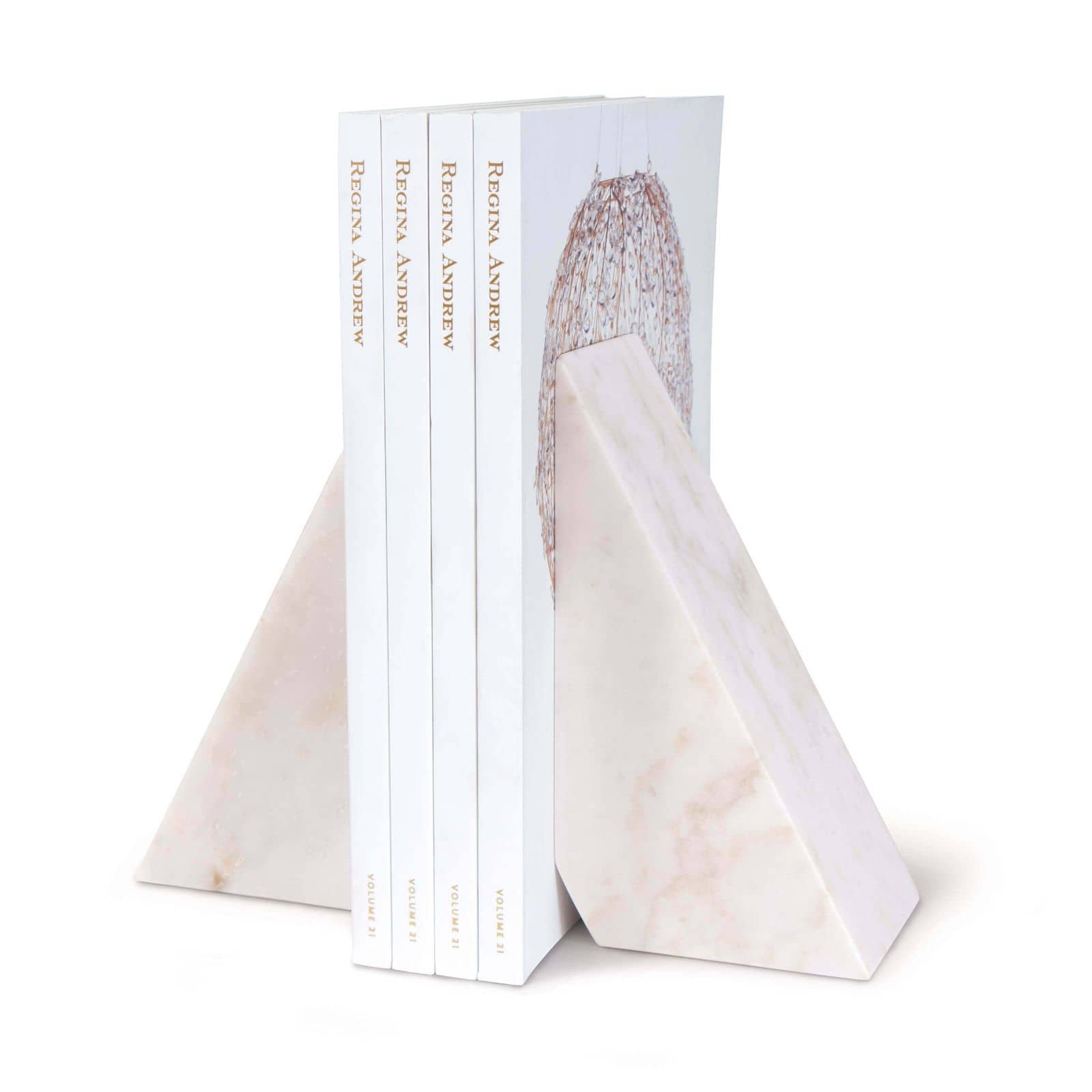 Othello Marble Bookends White By Regina Andrew | Bookends | Modishstore - 4