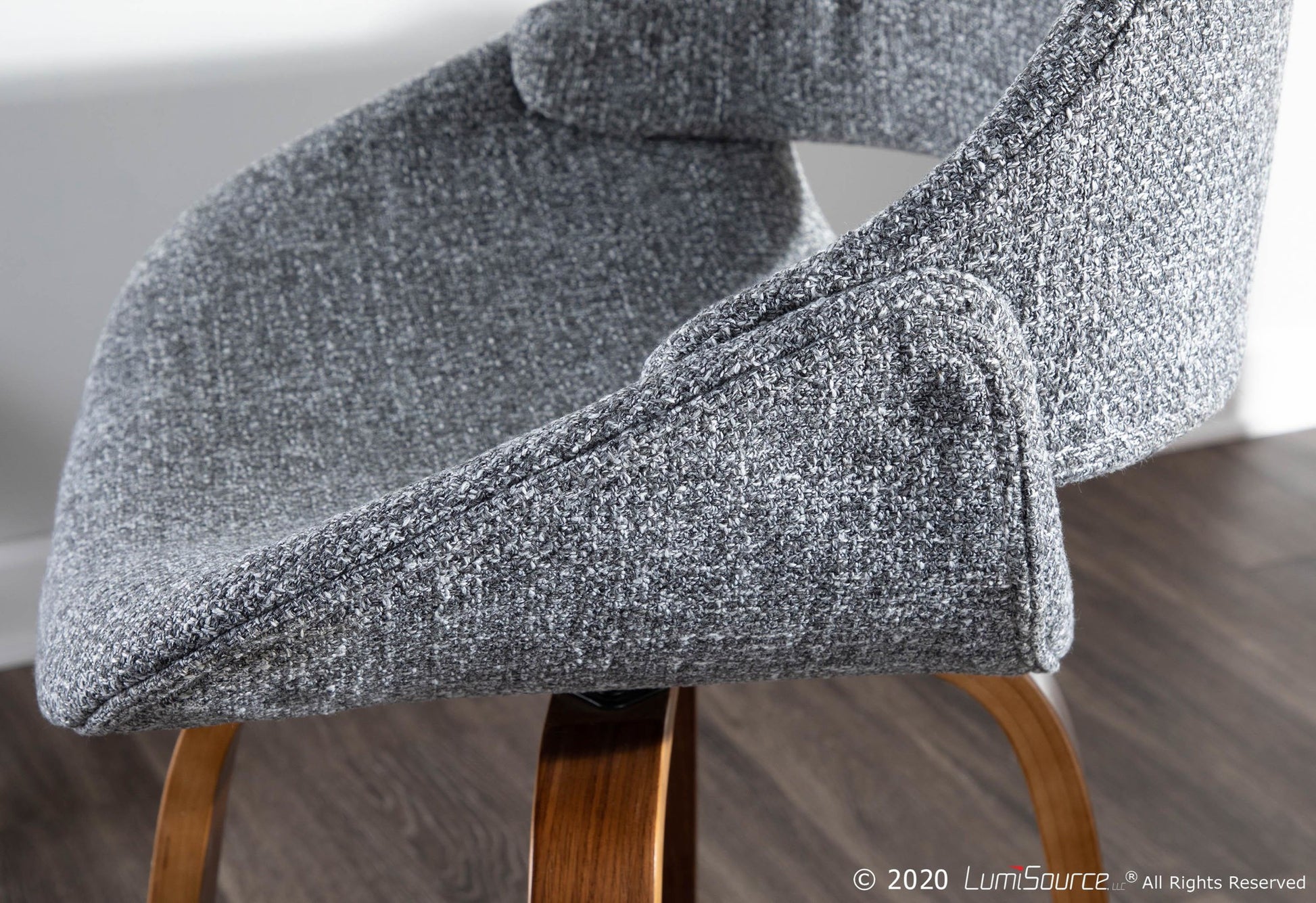 Fabrico Mid-Century Modern Counter Stool in Walnut and Blue Noise Fabric By LumiSource - Set of 2 | Counter Stools | Modishstore - 28