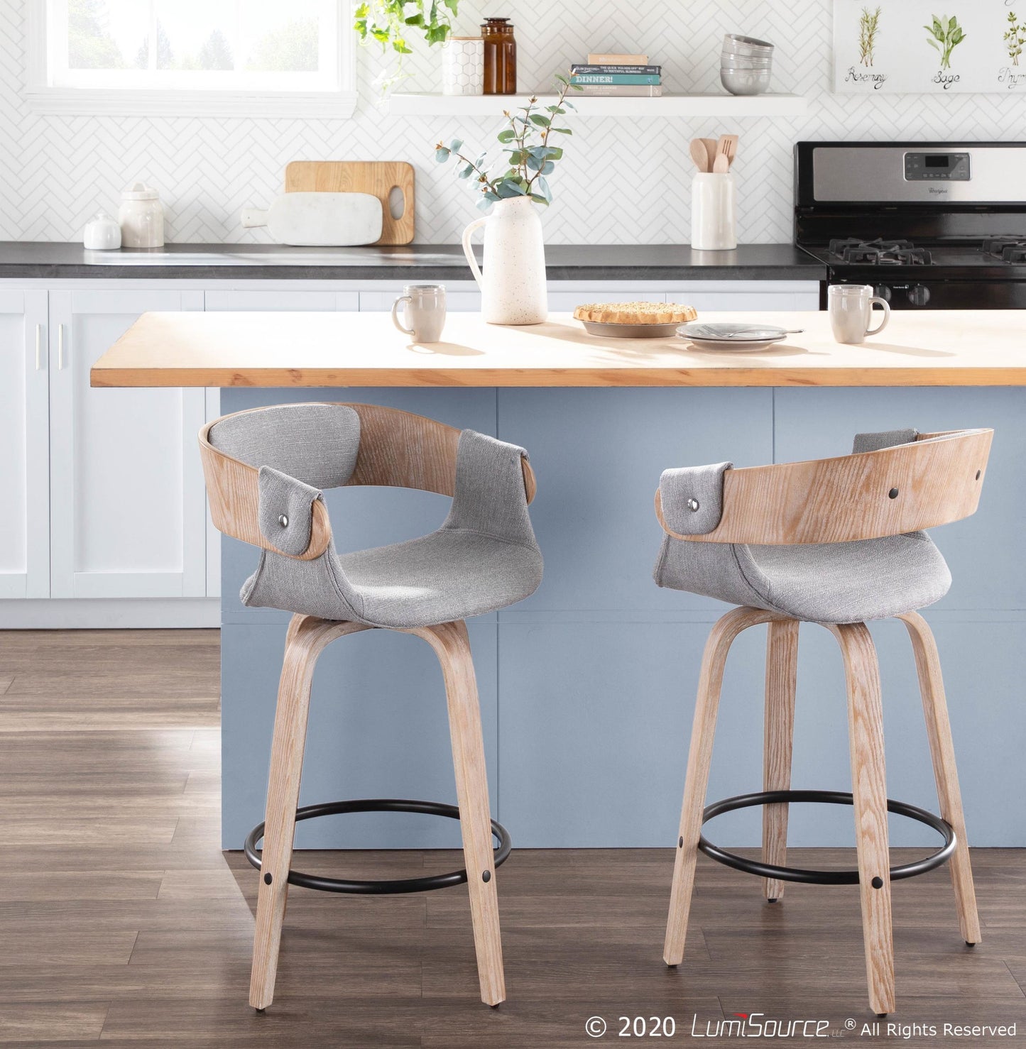 LumiSource Elisa Counter Stool - Set of 2 | Modishstore | Counter Stools