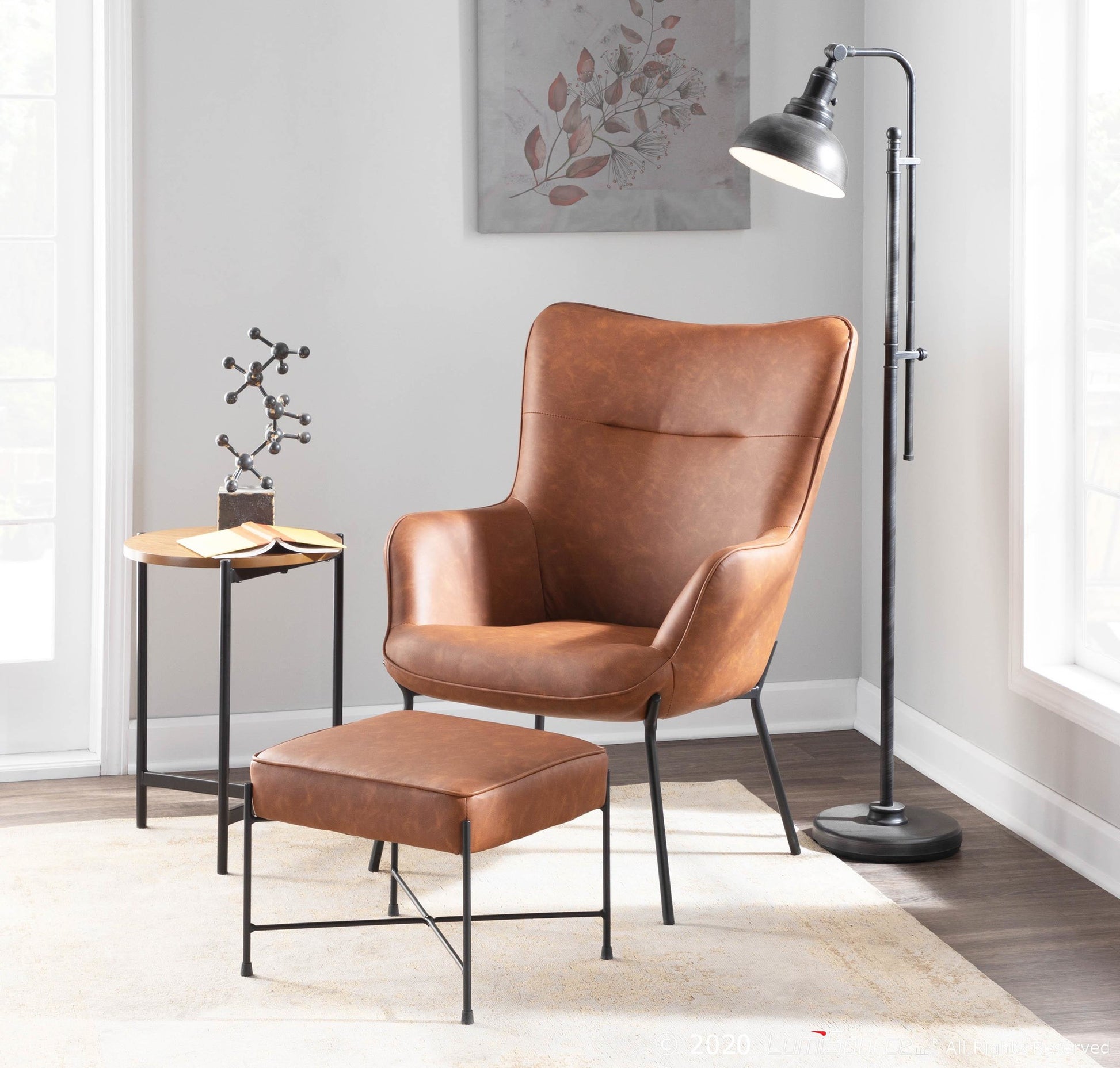 LumiSource Izzy Lounge Chair + Ottoman Set | Modishstore