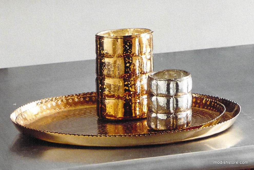 Roost Brass Wire-Wrapped Metallic Votive Holders