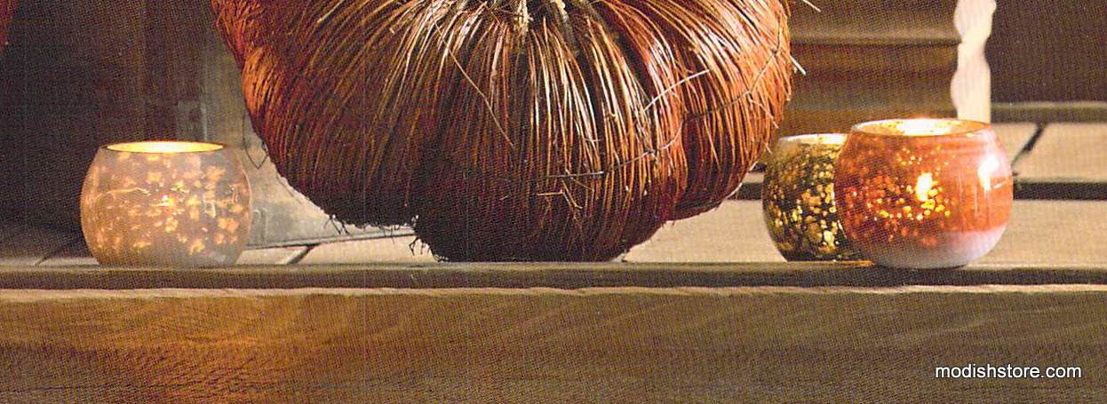 Roost Roly-Poly Mercury Glass Tealight Holders - Set Of 12