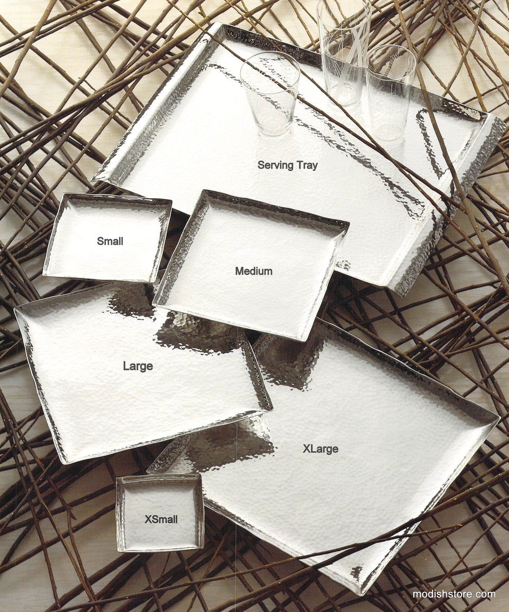Roost Hammered Silver Trays