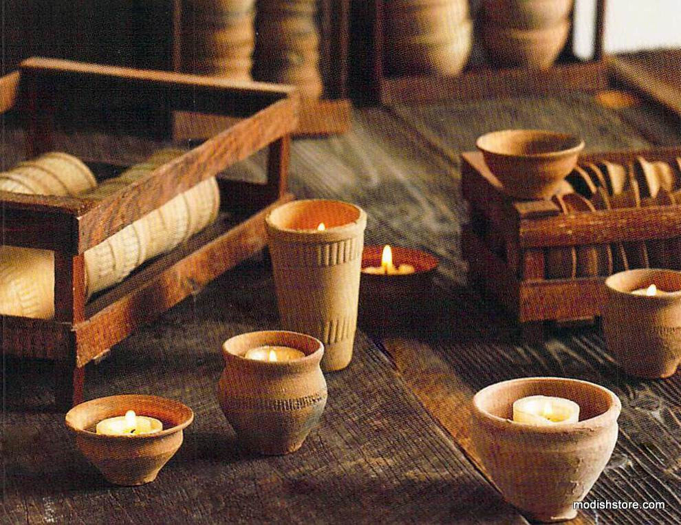 Roost Benares Clay Votive Holders