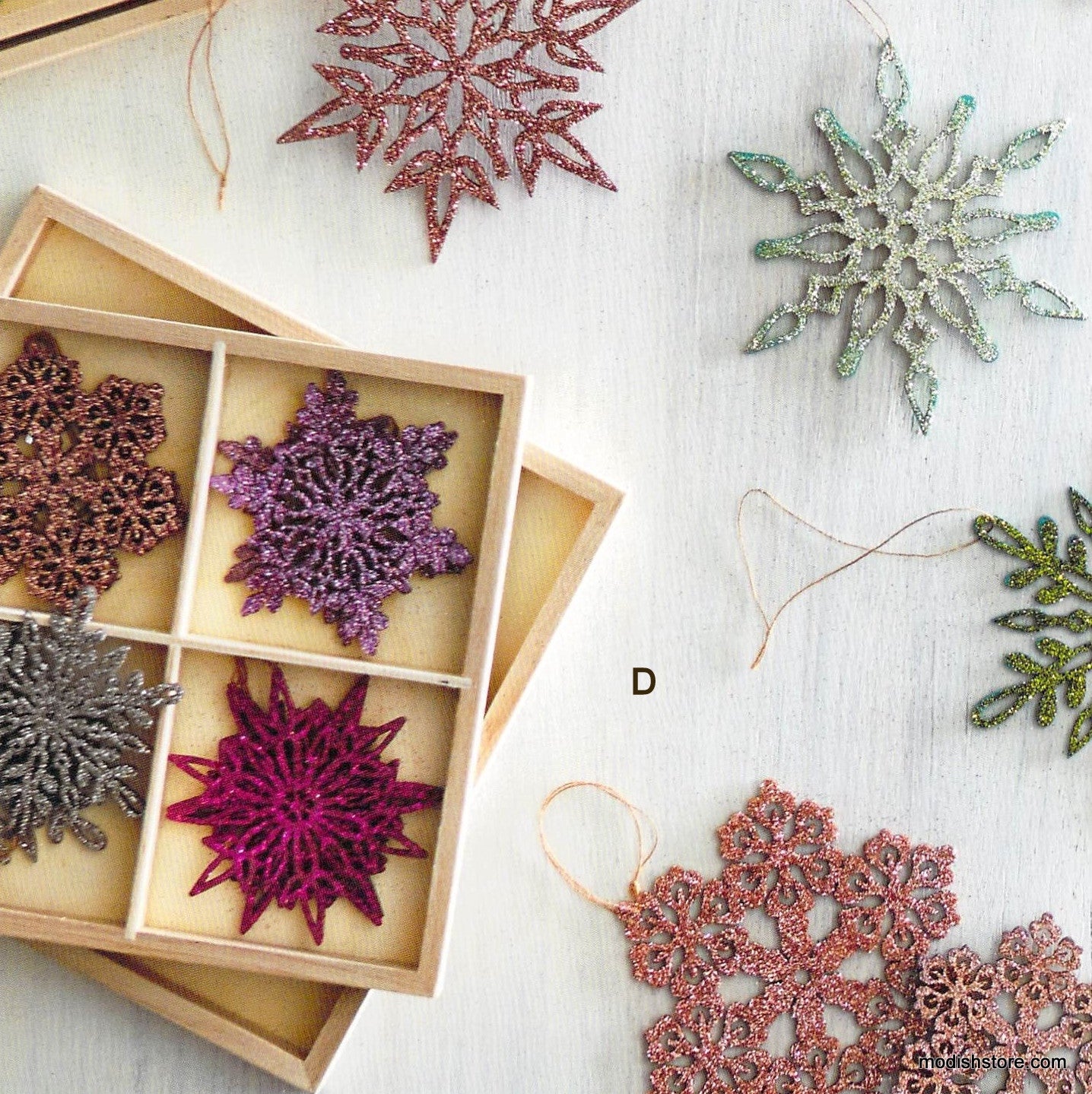 Roost Shimmering Snowflake Ornament Sets