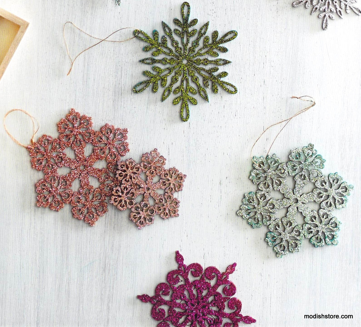 Roost Shimmering Snowflake Ornament Sets