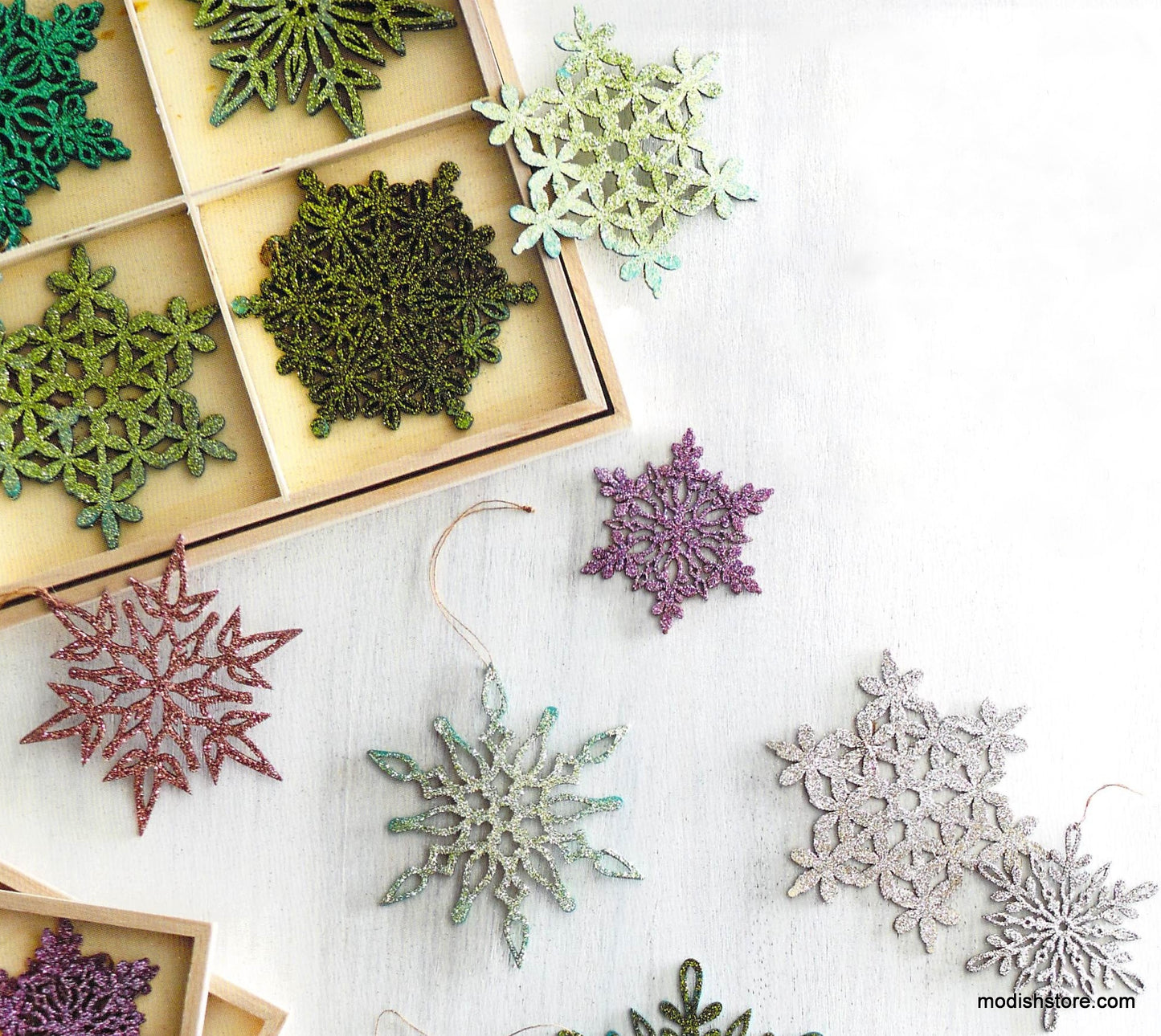 Roost Shimmering Snowflake Ornament Sets
