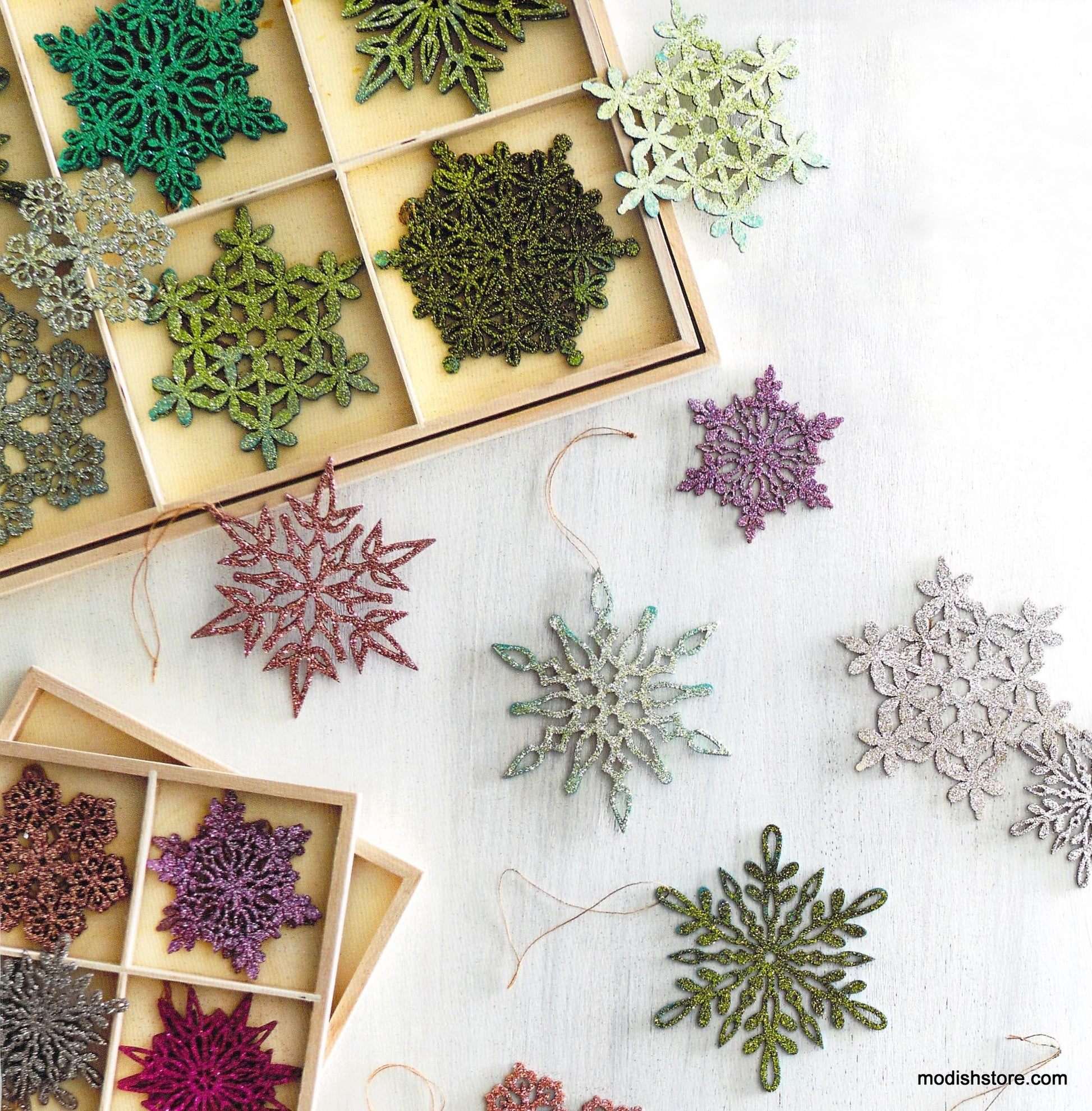 Roost Shimmering Snowflake Ornament Sets