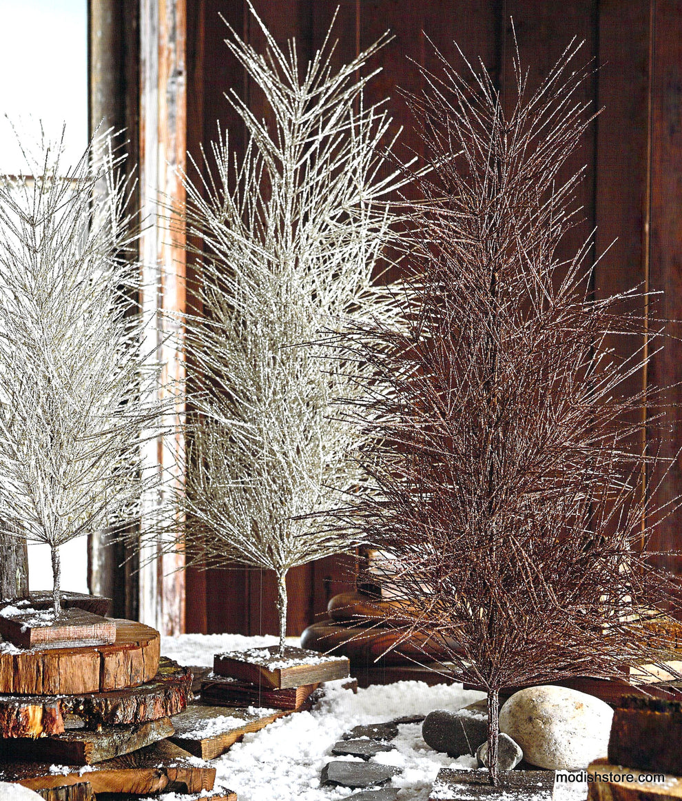 Roost Metallic Glitter Trees - Set Of 2