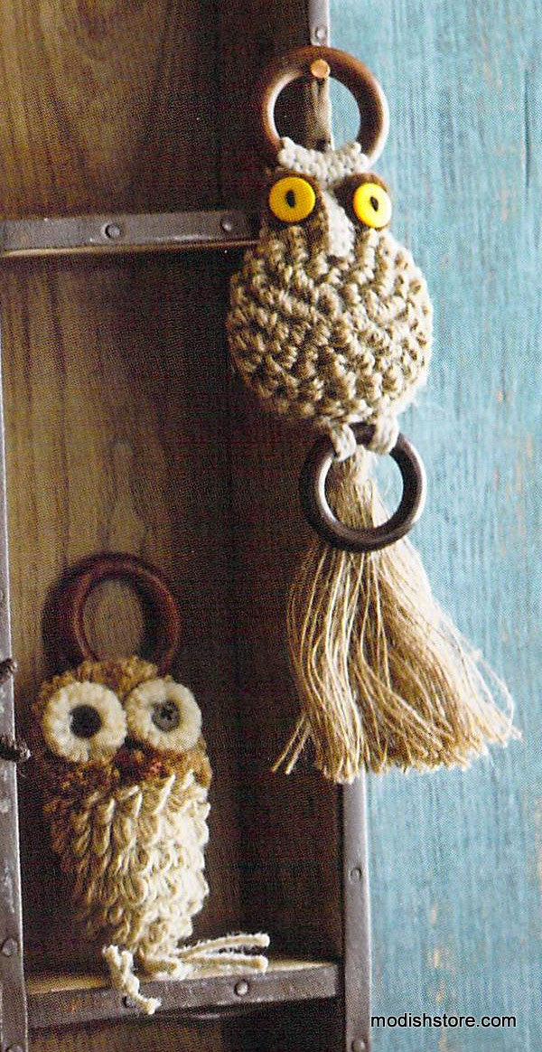 Roost Jute Owl Ornaments - Set Of 9