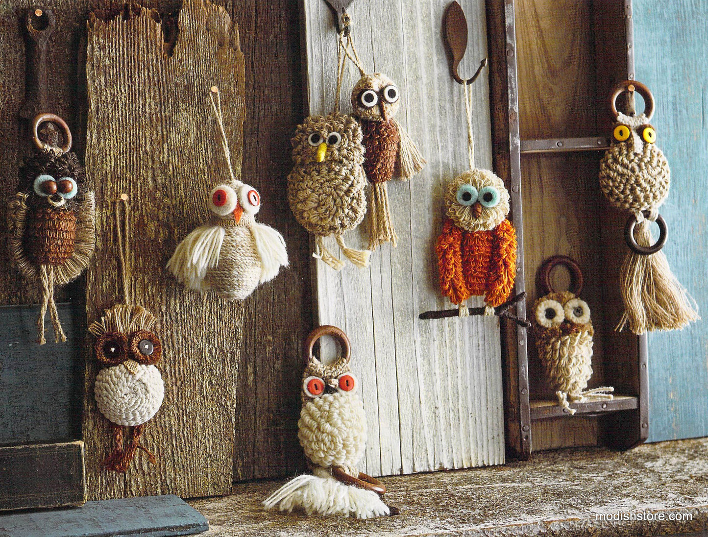 Roost Jute Owl Ornaments - Set Of 9