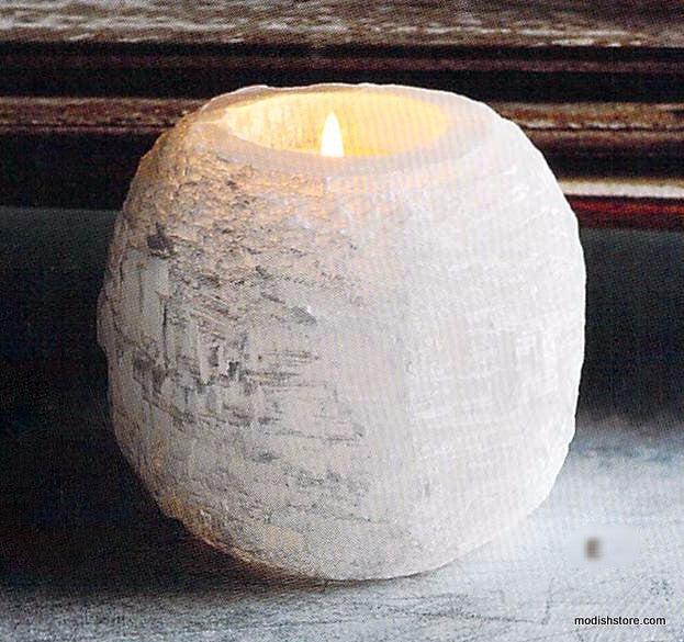 Roost Selenite Snowball Votive Holder - Set of 2-3