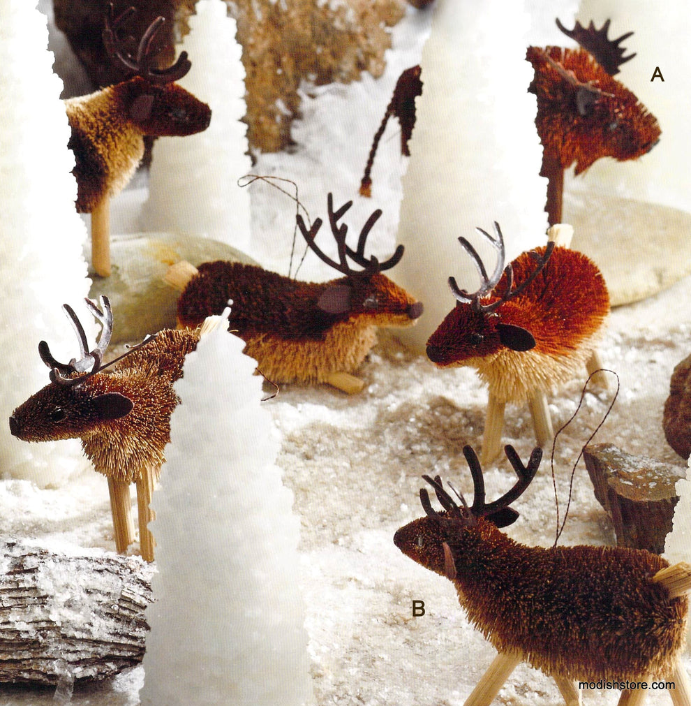 Roost Bruce the Moose & Brushy Reindeer Ornaments