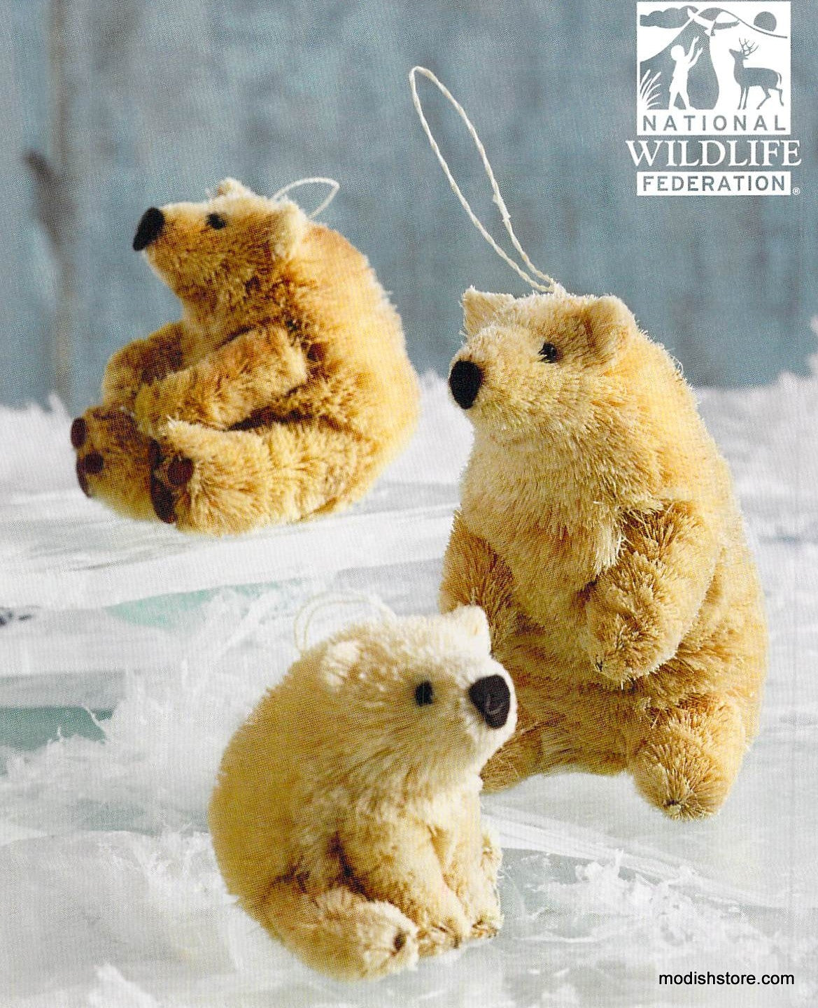 Roost Save the Polar Bear Ornaments with NWF Tag - Set Of 3