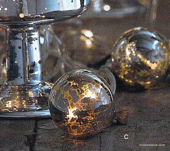 Roost Mercury Glass Silver Orb Lights