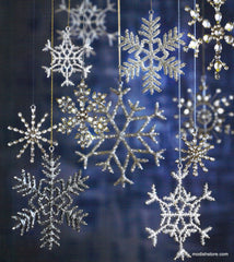 Victorian Snowflake Decorative Christmas Ornaments - Set Of 5