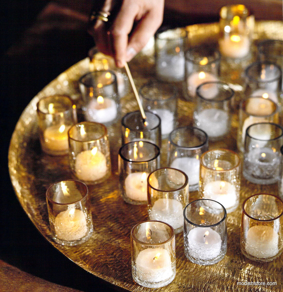 Roost Artisan Luster Glass Candle Holders