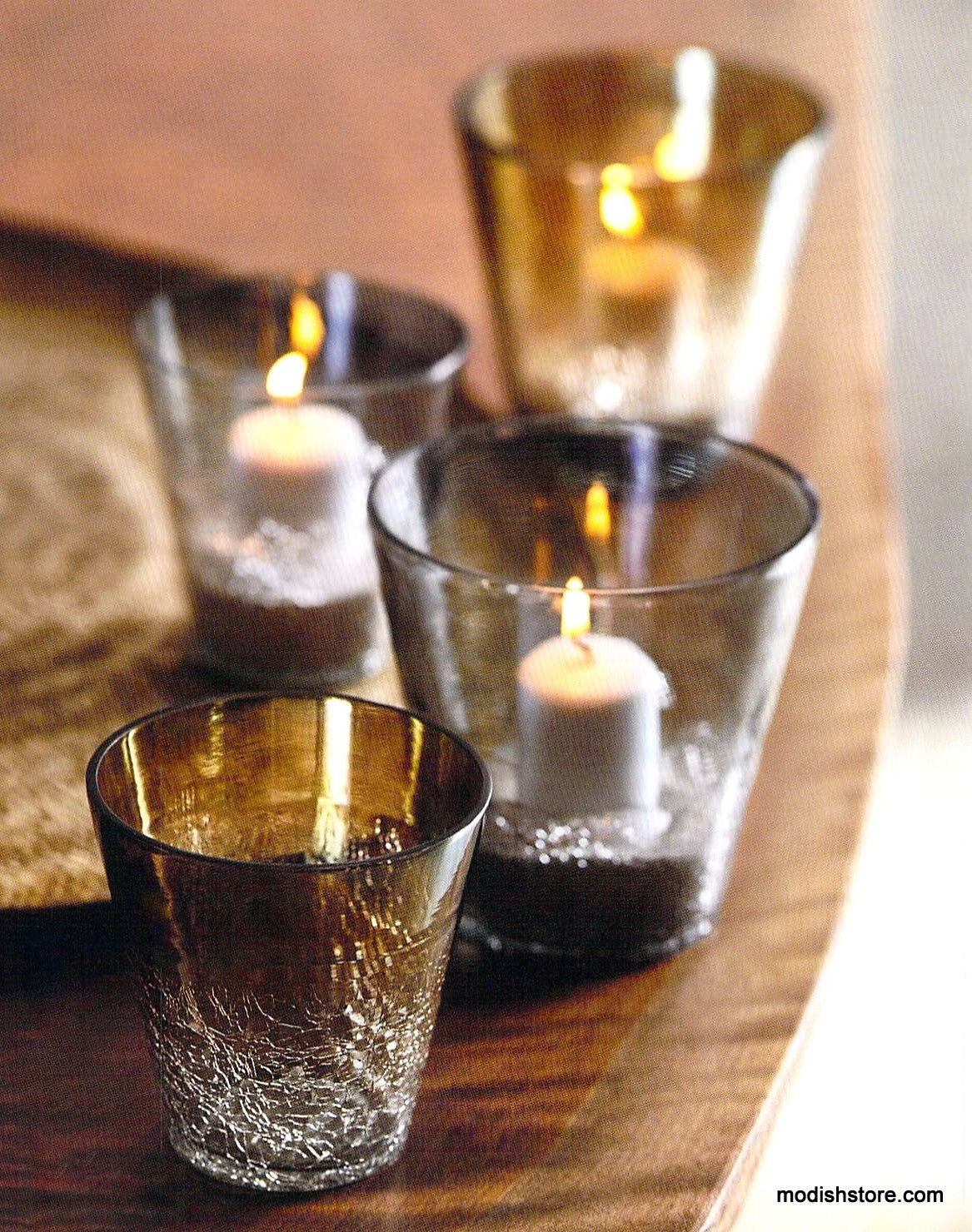 Roost Artisan Luster Glass Candle Holders