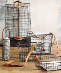 Leather-Handled Wire Baskets