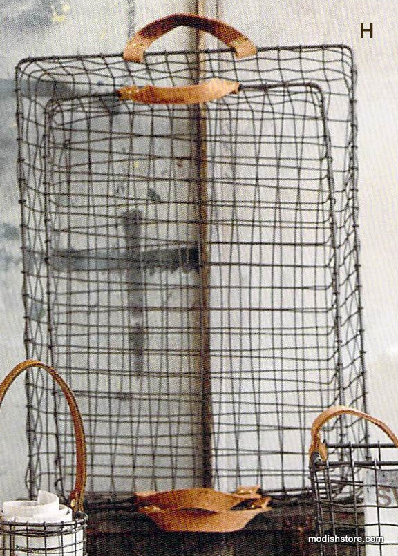 Roost Leather-Handled Wire Baskets