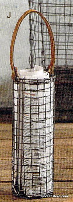 Roost Leather-Handled Wire Baskets
