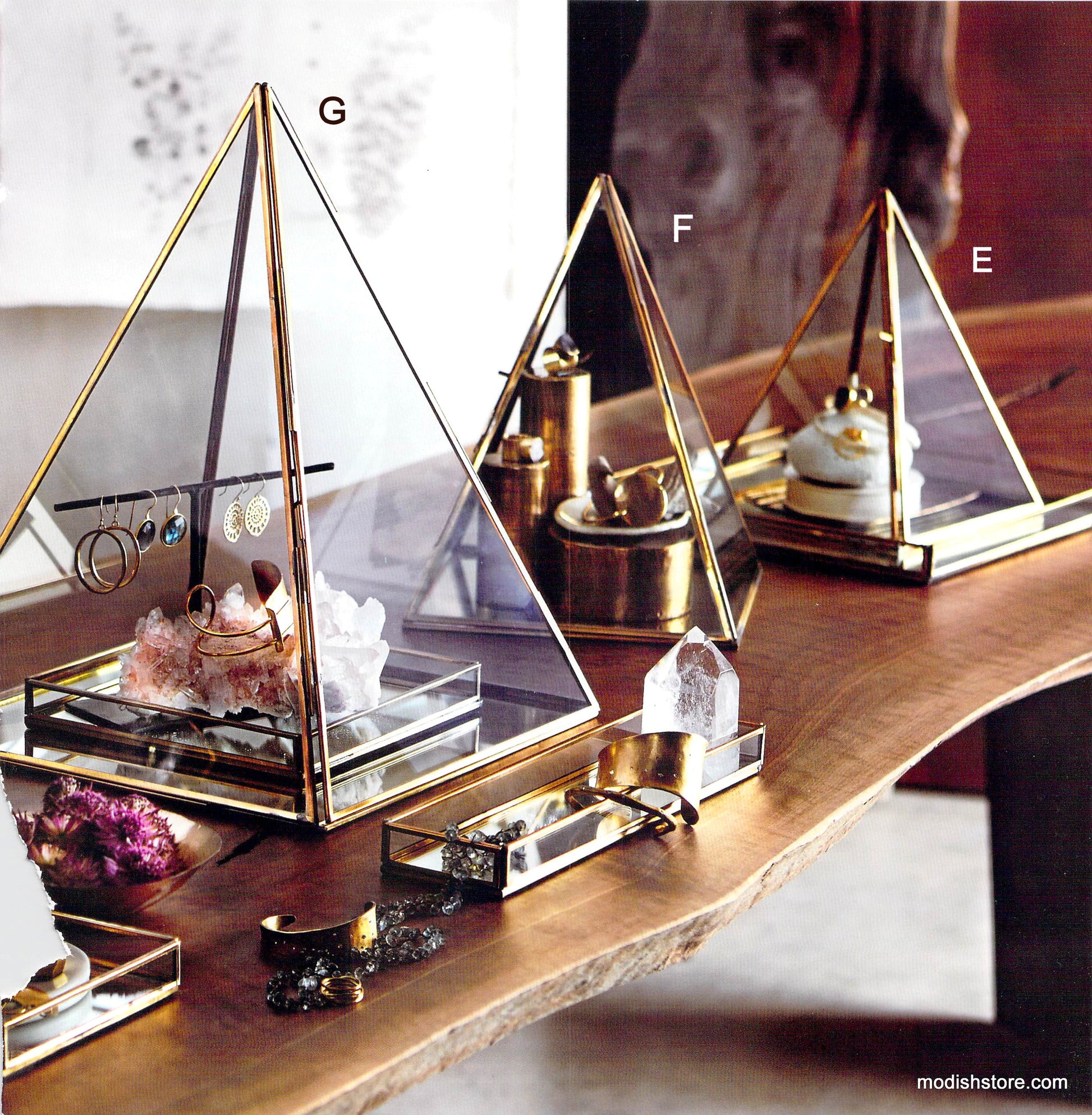 Roost Brass Pyramid Display Boxes