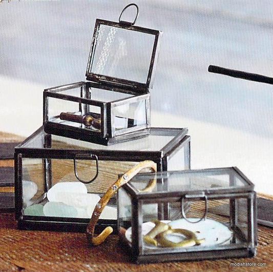 Roost Antique Iron Mirror Boxes Mini - Set of 3