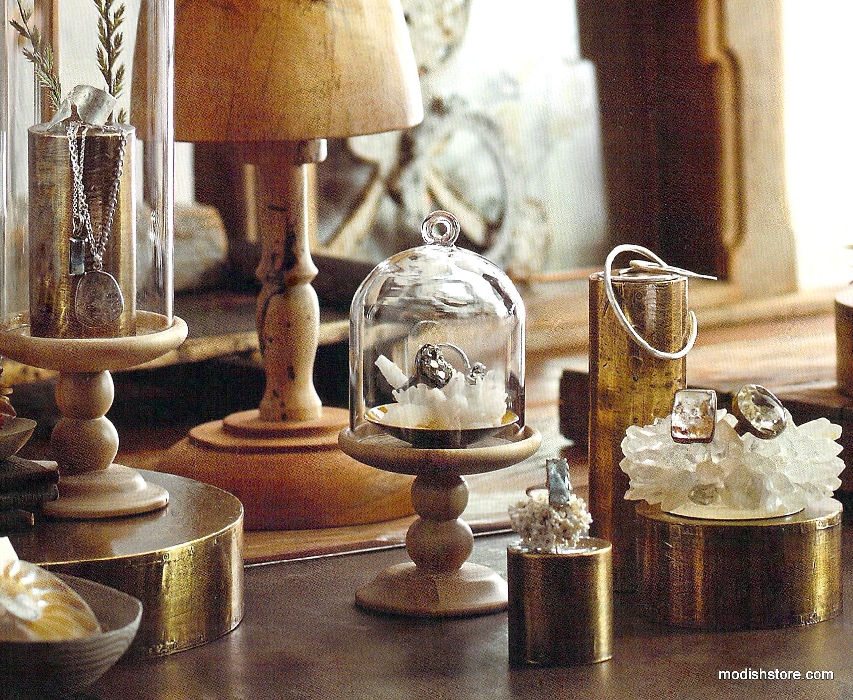 Roost Antiqued Brass Display Pillars
