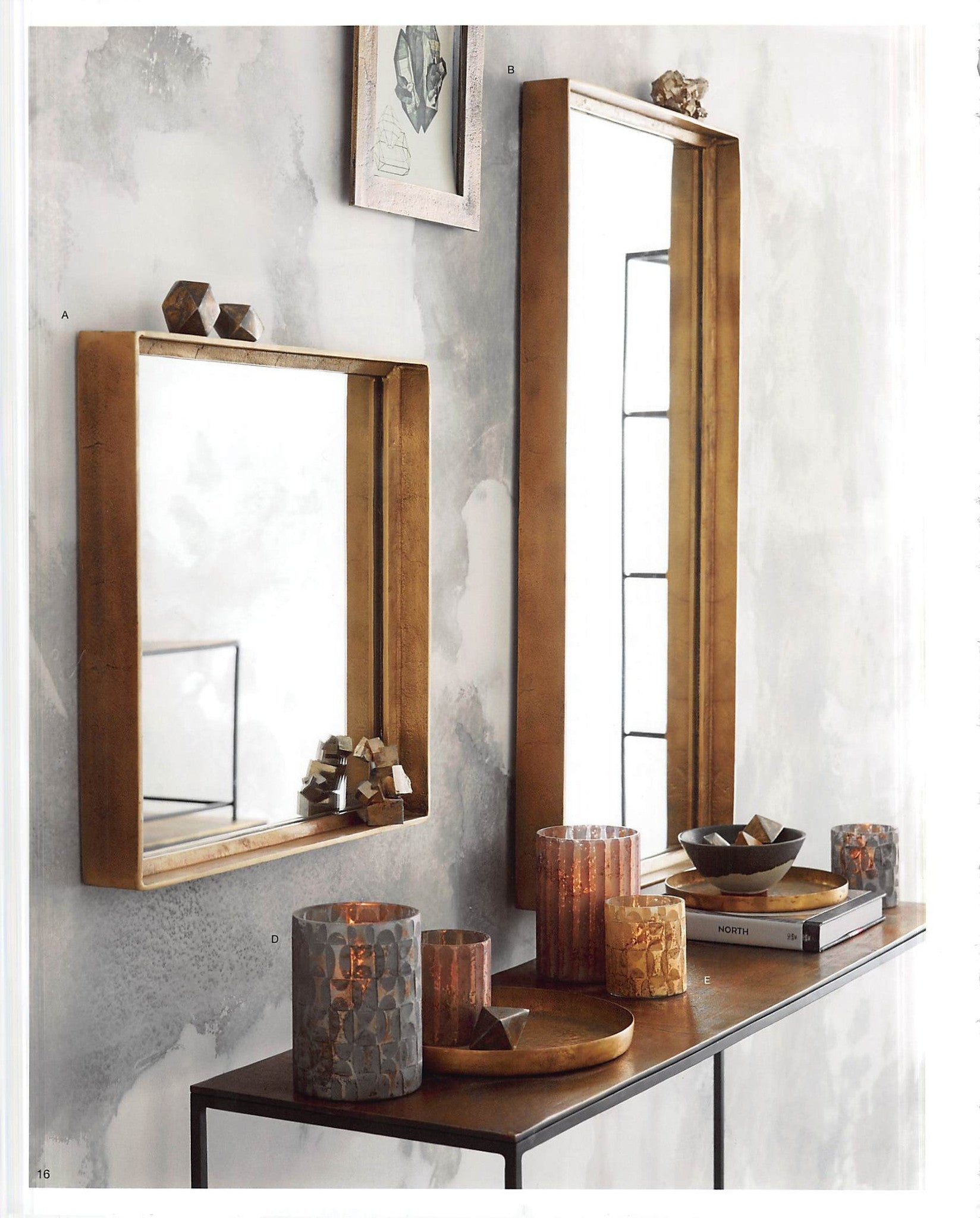 Roost Molten Brass Collection Mirrors