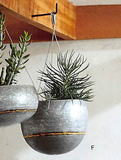 galvanized steel hanging planter Braza Tall / Wide Hanging Planters